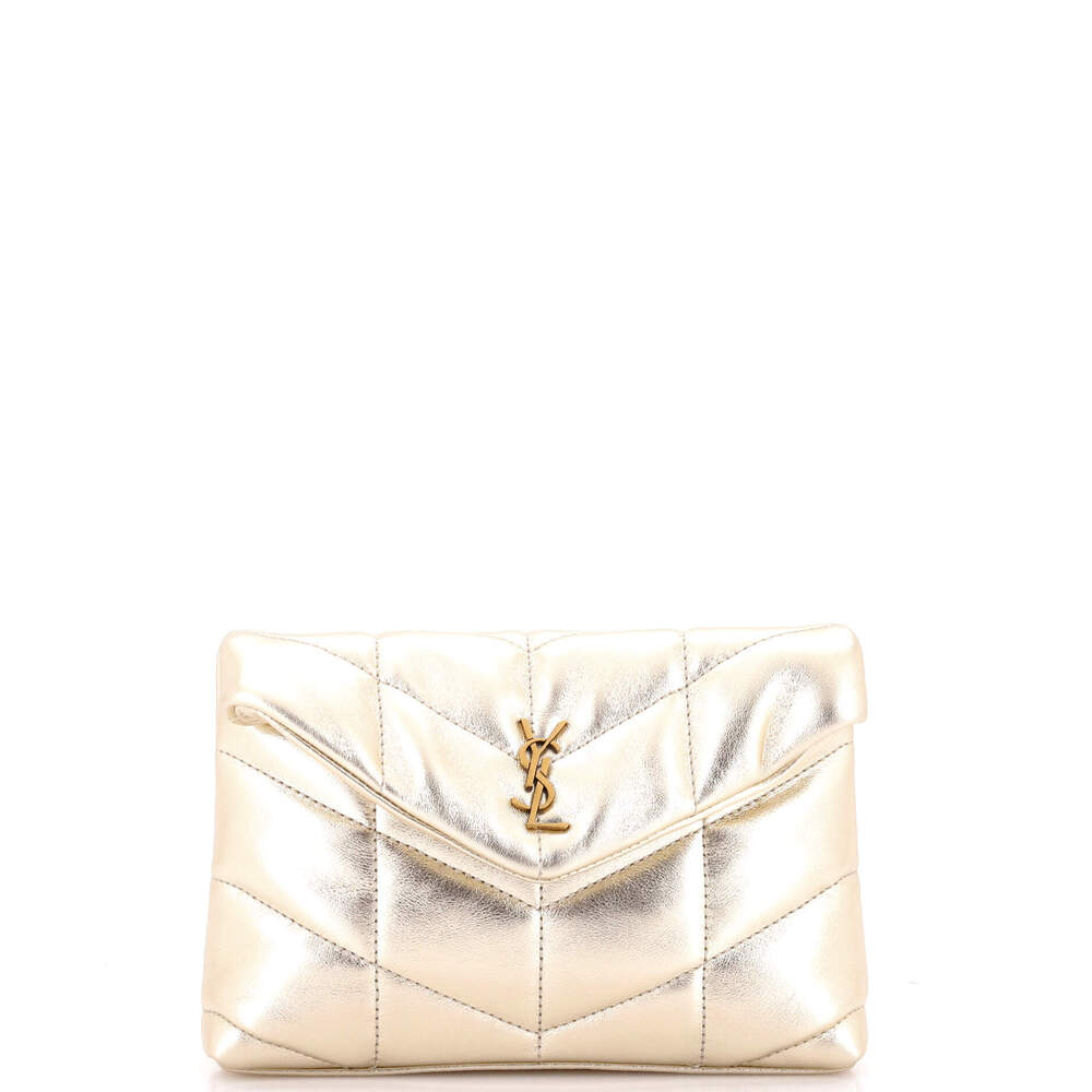 Saint Laurent Small LouLou Puffer Clutch Leather
